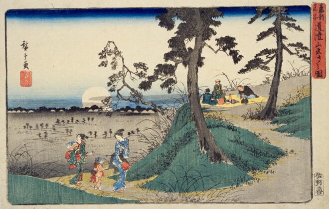 東都名所 道潅山虫聞之図 画：歌川広重 国立国会図書館デジタルコレクション