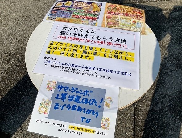吉ゾウくんに願いを叶えてもらう方法が案内されている