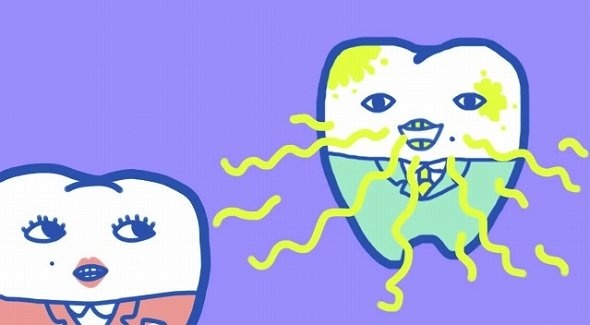 自分の口臭にショックをうける主人公の歯山さん