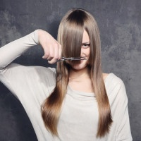 Lovely girl decided to get a haircut