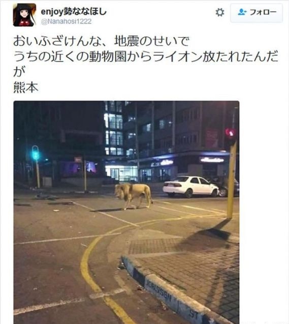 ライオン脱走デマ