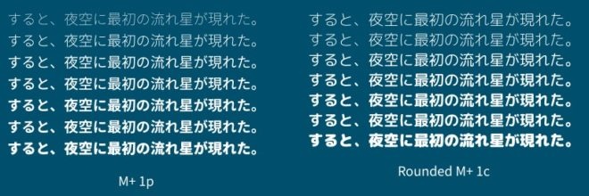M+ 1p、Rounded M+ 1c