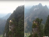 どうやって立てた！？高く狭い断崖の山頂にポツンと建つ世にも奇妙な小屋（※高所恐怖症注意）