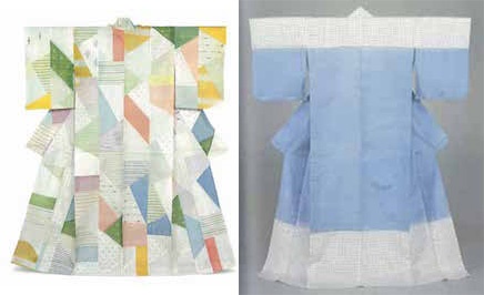 左から　4風露》2000 （平成12）年 （前期展示）、《奥斗目（生絹）》1981(昭和56）年滋賀県立近代美術館（前期展示）