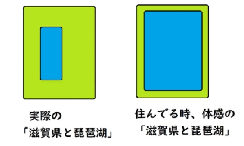 「住む前」と「住んでから」で印象激変！　「滋賀における琵琶湖の存在感」表現した図に反響