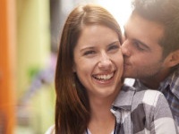 A young couple outside