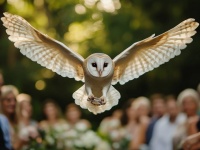 結婚式で結婚指輪を運ぶ役目を担ったフクロウが、指輪を持ったまま飛び去ってしまう