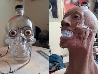 製作過程が進撃の巨人、法医学専門家が骸骨型のウォッカボトルから顔を復元、こんな顔だった