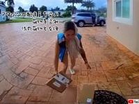 Amazonの配達員になりすまし、家に届いた荷物を偽物とすり替える姿が監視カメラに映っていた