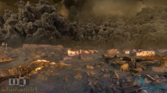 古代都市ポンペイが迎えた運命の日。ヴェスヴィオ火山が噴火したその瞬間の様子を再現した迫力の3Dアニメーション