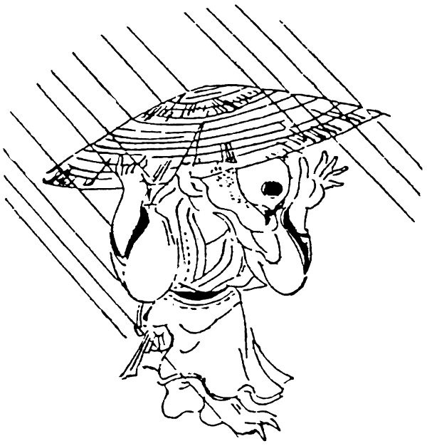 雨降り小僧（歌川豊国画 御存之化物より）