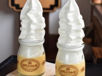 プリンの上にソフトクリーム「ハーフプリンソフト」（画像提供：「日光ぷりん亭」）