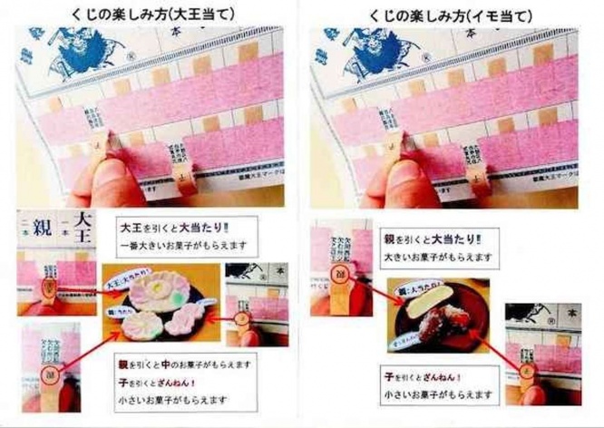 くじをめくって遊ぶ、食べる（画像提供：佐藤製菓）
