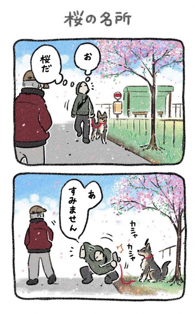 犬との散歩中、おじさんに......（画像提供：ヨシモフ郎（＠yosimofurou）さん、以下同）