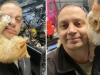 ガレージに迷い込んだ人懐こい猫に心奪われた男性。飼い主の元に帰したものの、猫恋しくて保護猫を迎え入れる