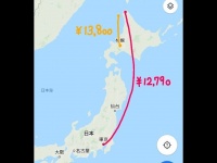 同じ北海道なのに...（画像は鳥辺茜さん提供、Googleマップを一部加工）