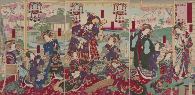 全盛名妓揃 画：豊原国周 東京都立中央図書館特別文庫室所蔵