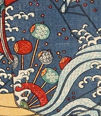 「江戸名所百人美女」【三縁山増上寺】(部分）画：歌川豊国　東京都立中央図書館特別文庫室所蔵