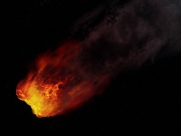 隕石落下か？まぶしい光の球が夜空を流れた後、民家が爆発炎上