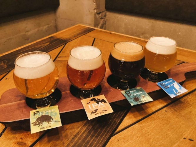 左から「Pilsner」、「IPA」、「Dark Pilsner」、「Belgian White」