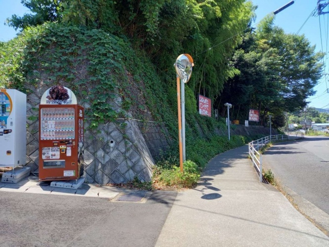道端に突然現れる「防空壕きくらげ」の自販機（画像は設置者「熱源」提供、以下同）