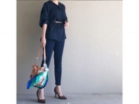 高見えまちがいなし。ネイビーのセットアップ風コーデ　＃東京365日コーデ