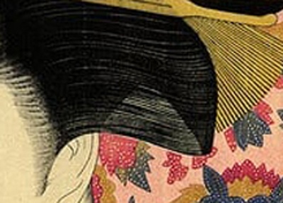 櫛を持つ女（髪部分） 画：喜多川歌麿 出典：シカゴ美術館