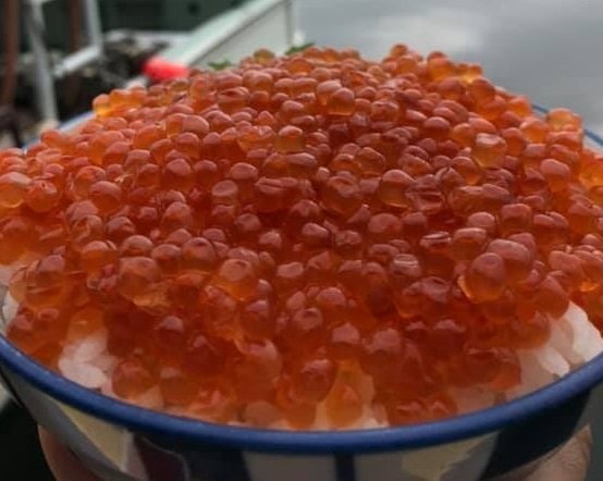 イクラ丼　マルトマ食堂フェイスブックより