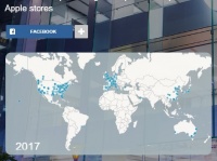 地図で見る、アップルストアが過去16年間で世界に進出していく様子