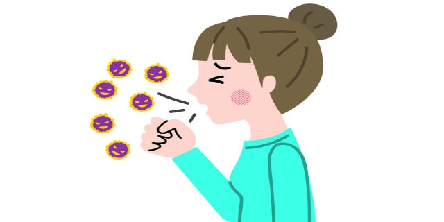 咳をする女性