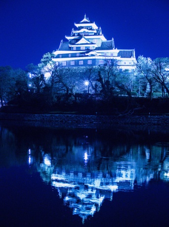 夜の岡山城（Takuma Kimuraさん撮影、Flickrより）