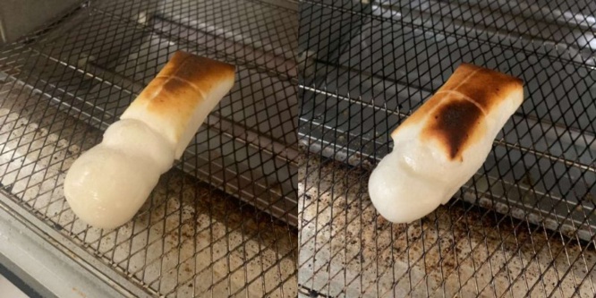 左が18日、右が19日に焼いたモノ(画像はニコリさんのツイートより)