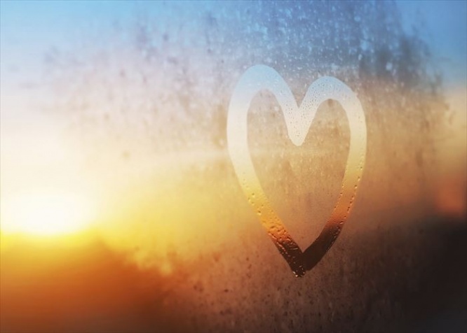 heart on the glass