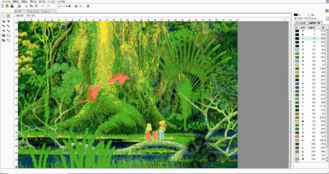 図案作成ソフトの画面(鉄平さん提供)