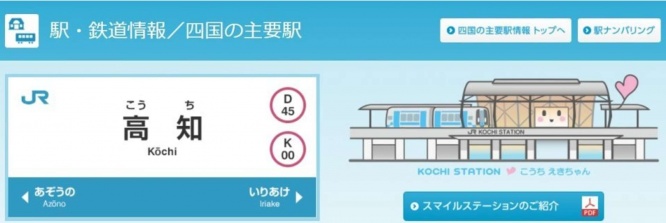 こうちえきちゃん（JR四国公式ウェブサイトより）