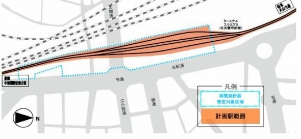 名鉄名古屋駅の改良計画図（名古屋鉄道プレスリリースより）