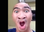 もはや口から音出てんじゃね？　防犯ブザー音に合わせて変顔をする男