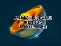 地球の中心にある核は振り子のように揺れていた。1日の長さのバラツキと関連性