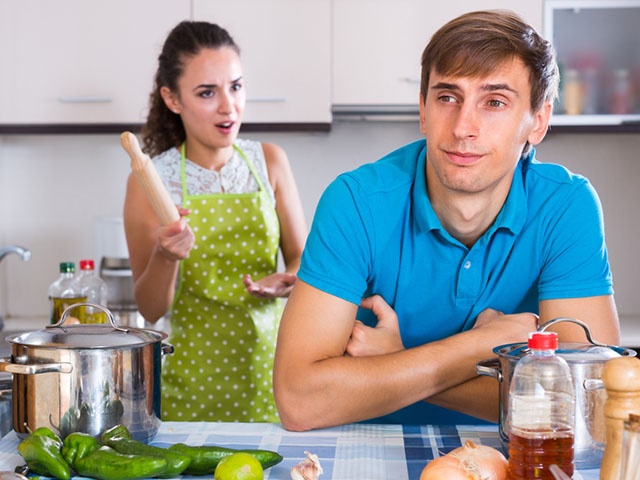 person criticizing young spouse