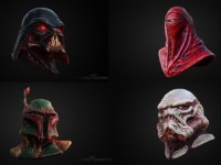 ダース・ベイダーやストームトルーパーをエイリアン化。「スター・ウォーズ」キャラのヘルメットをきわものに仕上げてみた。