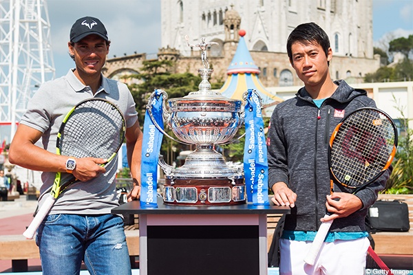 錦織とナダルが ティビダボの丘の頂でミニテニス バルセロナ オープン デイリーニュースオンライン