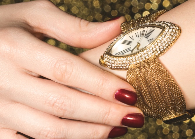 Golden wristwatch
