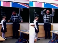 ロシアの小学校の英語の授業。黒板の前に立たされた女の子を執拗に責める先生にまさかの展開