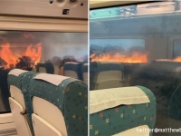 ヨーロッパを襲う熱波、山火事に囲まれた列車が緊急停車する事態に