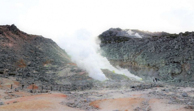 硫黄山の迫力に大感激