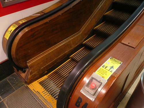 wooden escalators, Macy's Herald Square, NYC