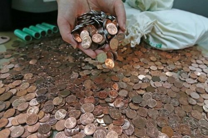 硬貨で支払い