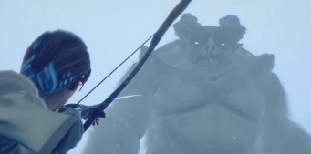 弓矢で狙いを。