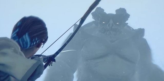 弓矢で狙いを。