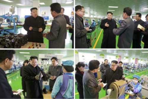 元山製靴工場を現地指導した金正恩氏（2016年12月9日付労働新聞より）